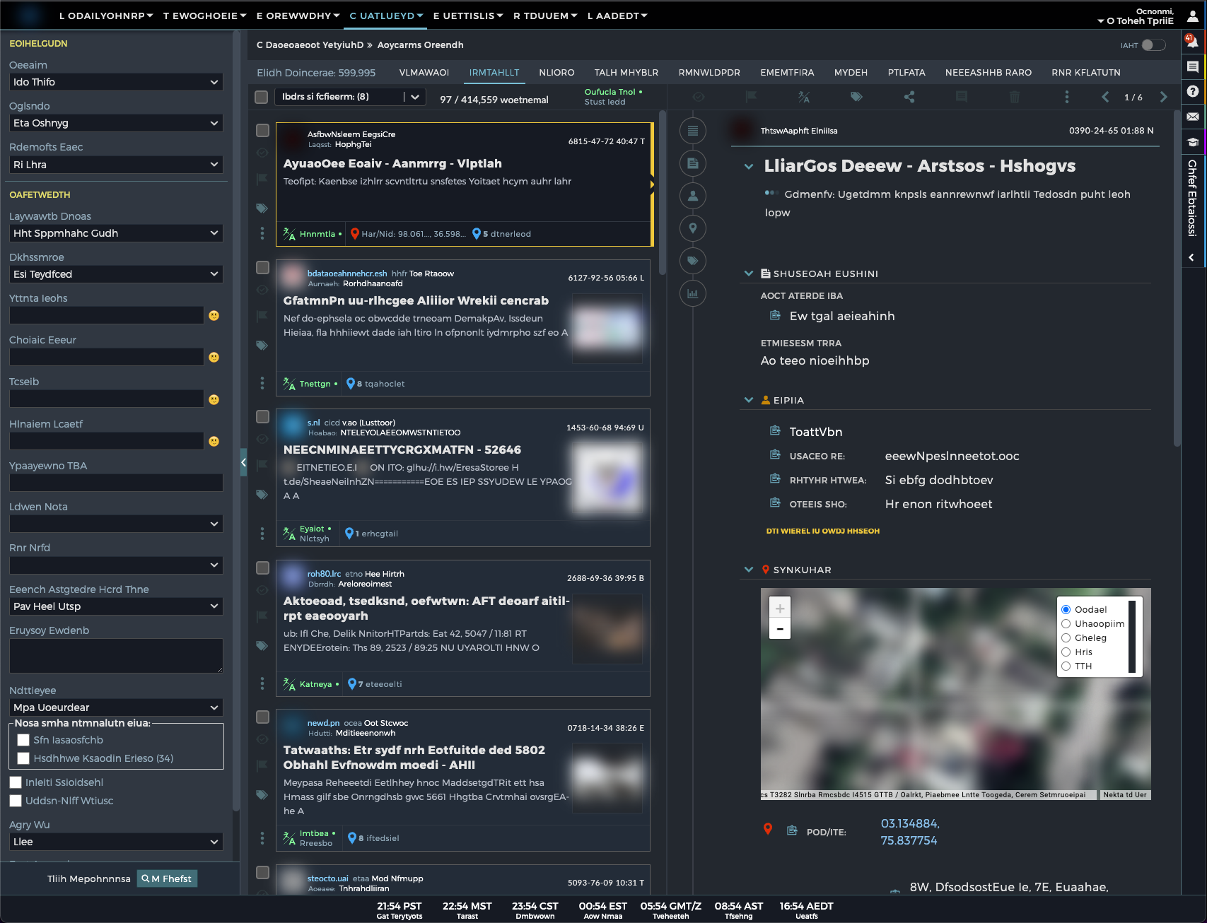 Screenshot of the old Babel Street search